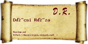Décsi Róza névjegykártya