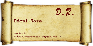 Décsi Róza névjegykártya