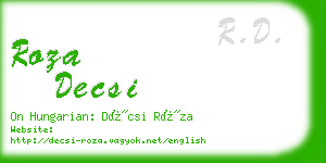 roza decsi business card